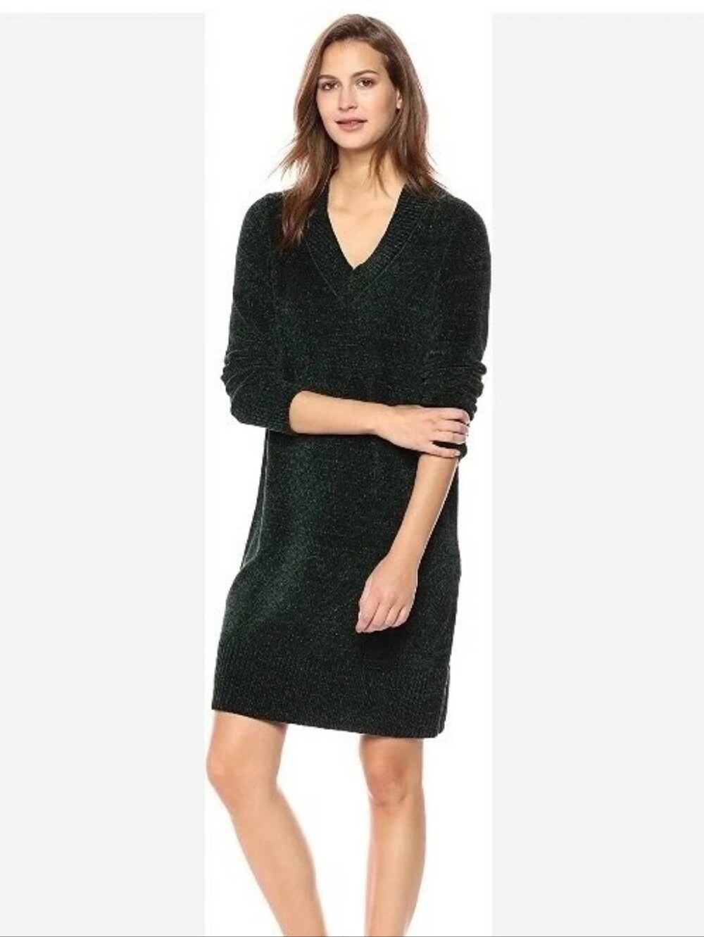 Nine West Dark Green Chenille Sweater Dress Size M